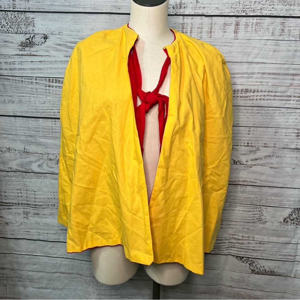 Power Rangers Reversible Cape Red Yellow One size Handmade - Picture 5 of 13